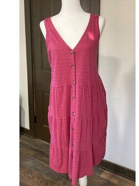 Sonoma Goods For Life Women's Cotton Sleeveless Tiered Knit Casual Midi Dress